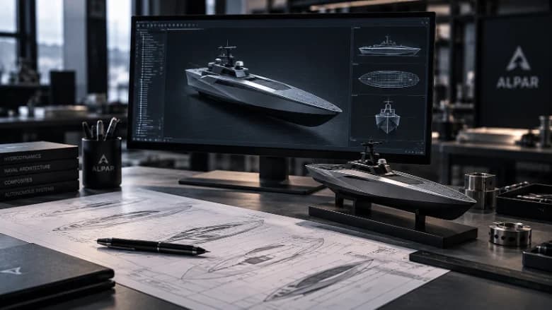 CAD and engineering design work on screen